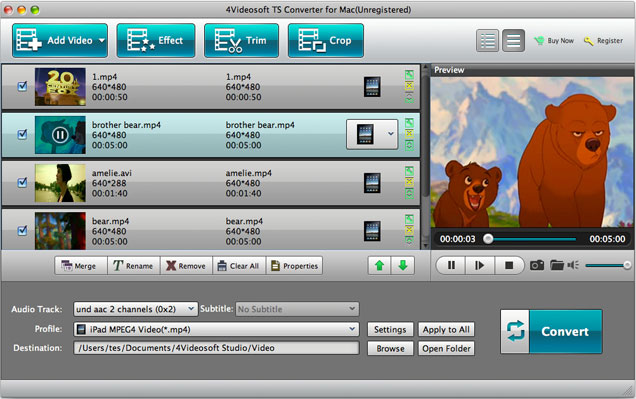 converter video ts bup for mac